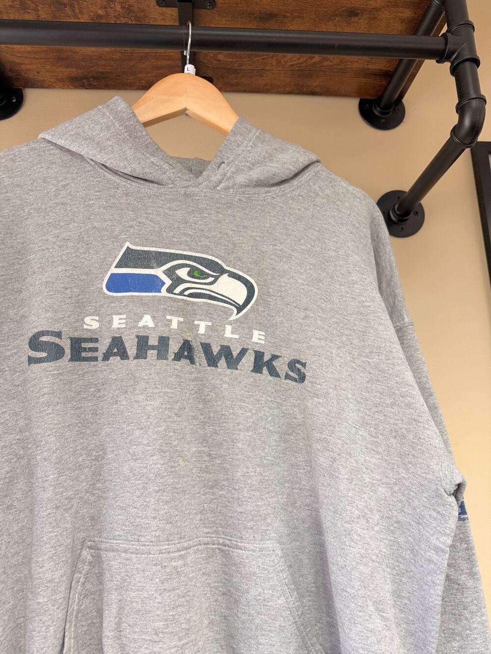 Y2K Seattle Seahawks Vintage Grey Gildan NFL Football Sweatshirt Hoodie Times